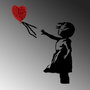 Wallity Banksy - 13-1 Escultura de pared metálica roja y negra